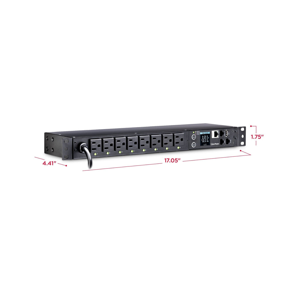 CyberPower PDU41001 Switched PDU (Derated to 12A), 8 Outlets, 1U Rackmount