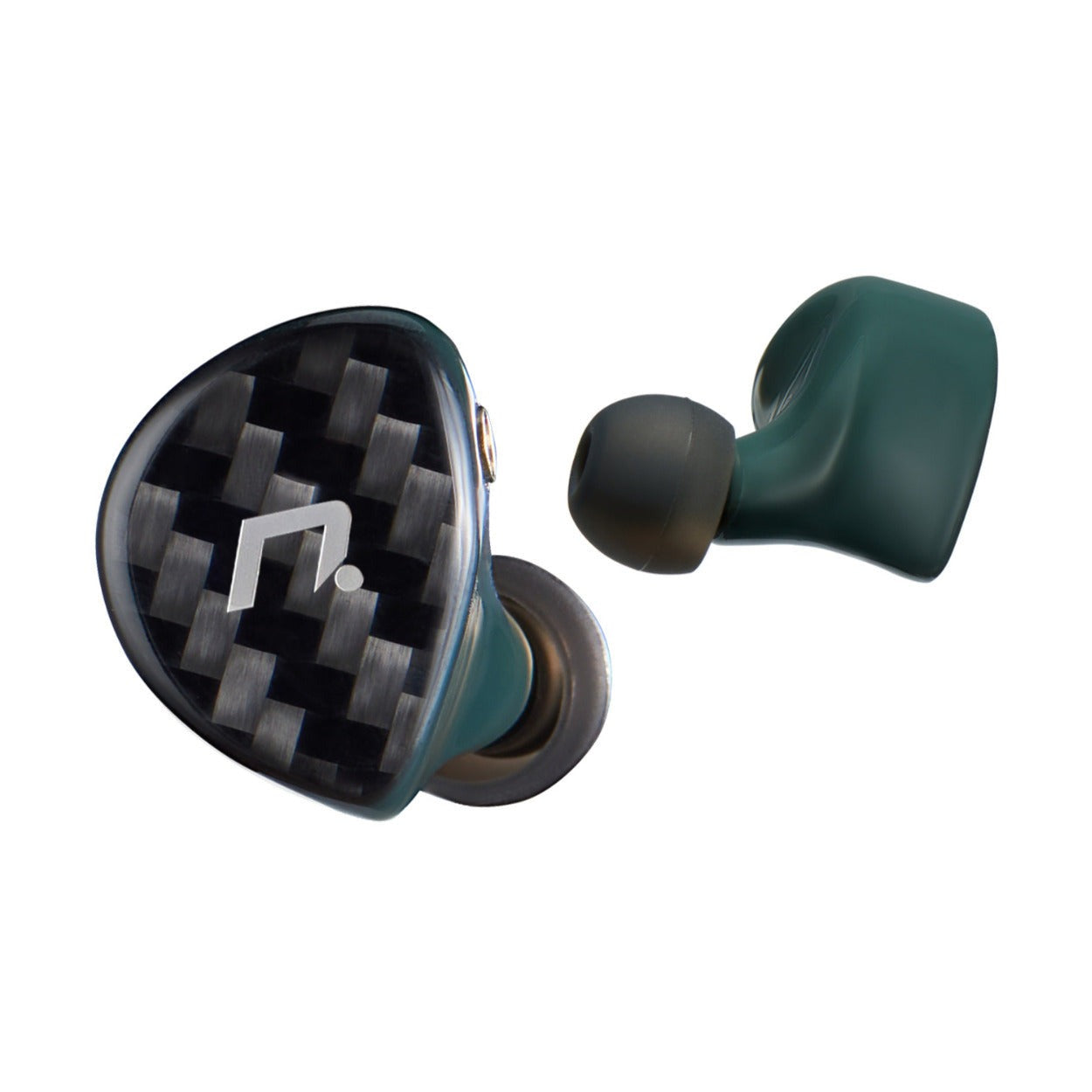 NXEars Sonata High-Performance AGL IEM Earphones with Silver Plated MMCX Cable (Midnight Green)