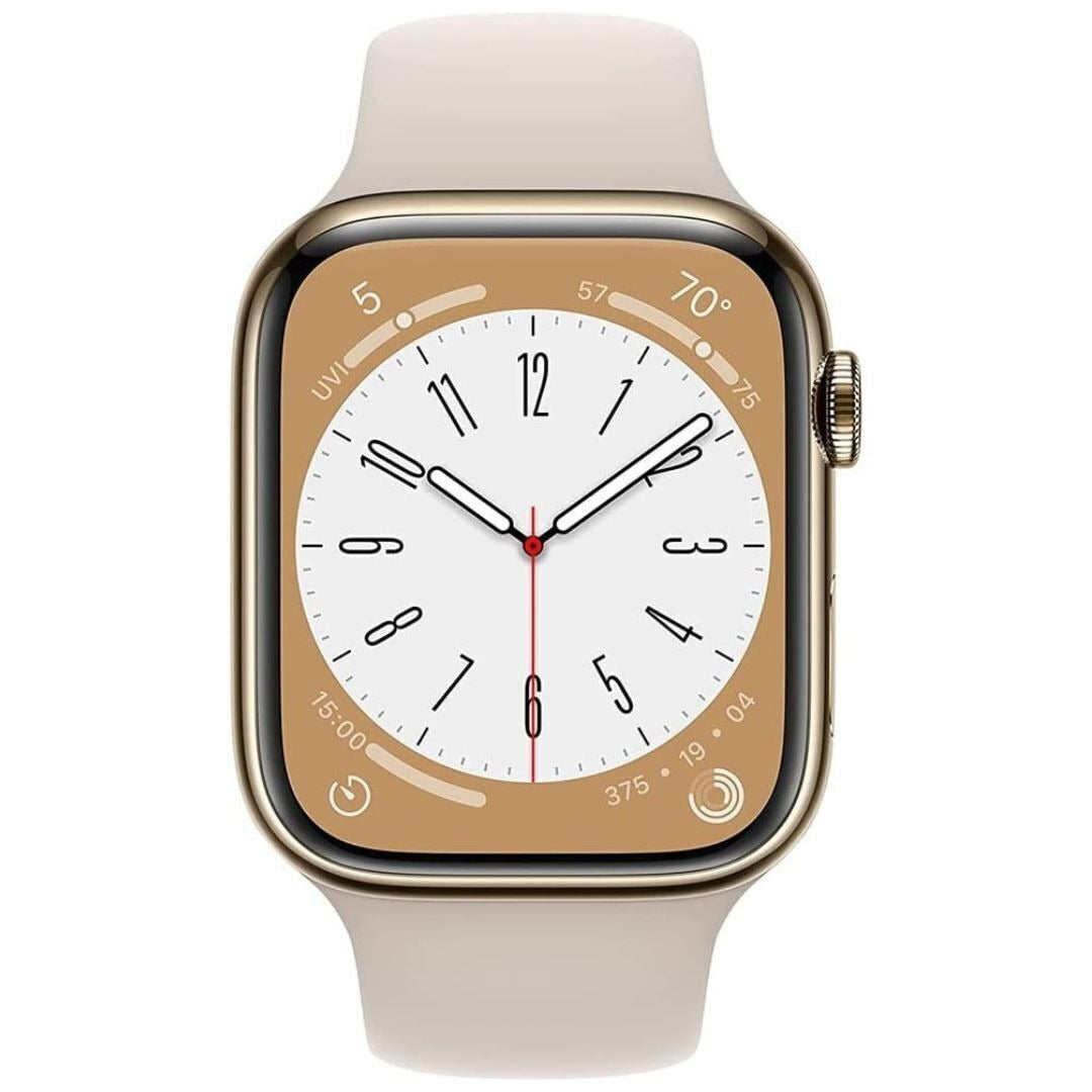 Apple Watch Series 8, 41mm GPS + Cellular (Gold Stainless Steel Case) (Certified Refurbished)