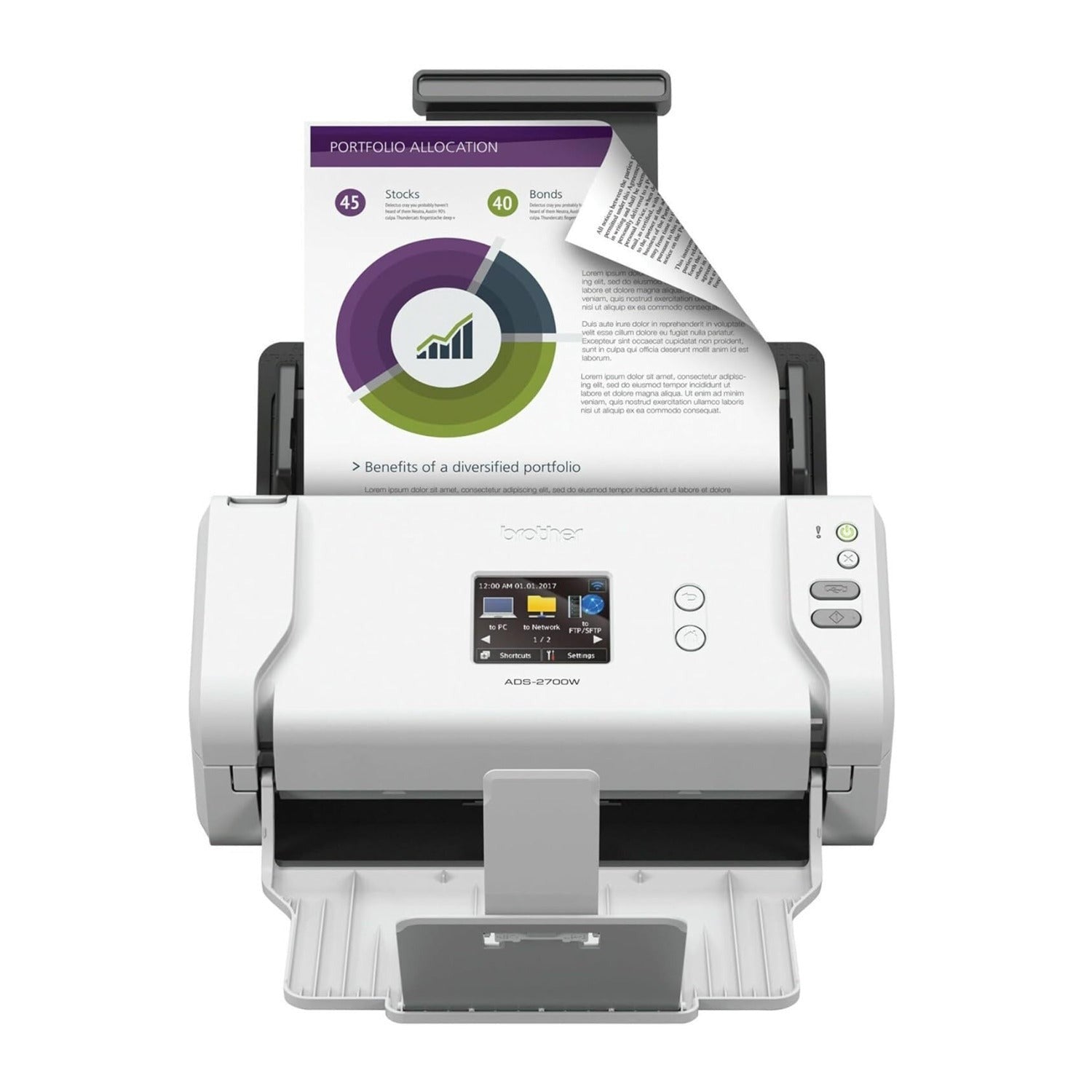 Brother ADS-2700W Cordless Sheetfed Scanner - 600 dpi Optical