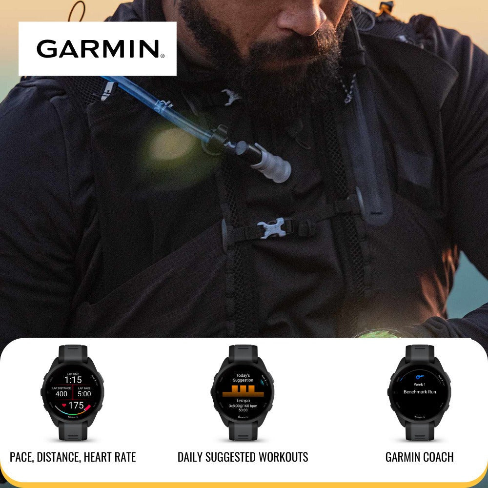 Garmin Forerunner 165 Music GPS Running Smartwatch (Turquoise-Aqua) with Charger Stand Bundle