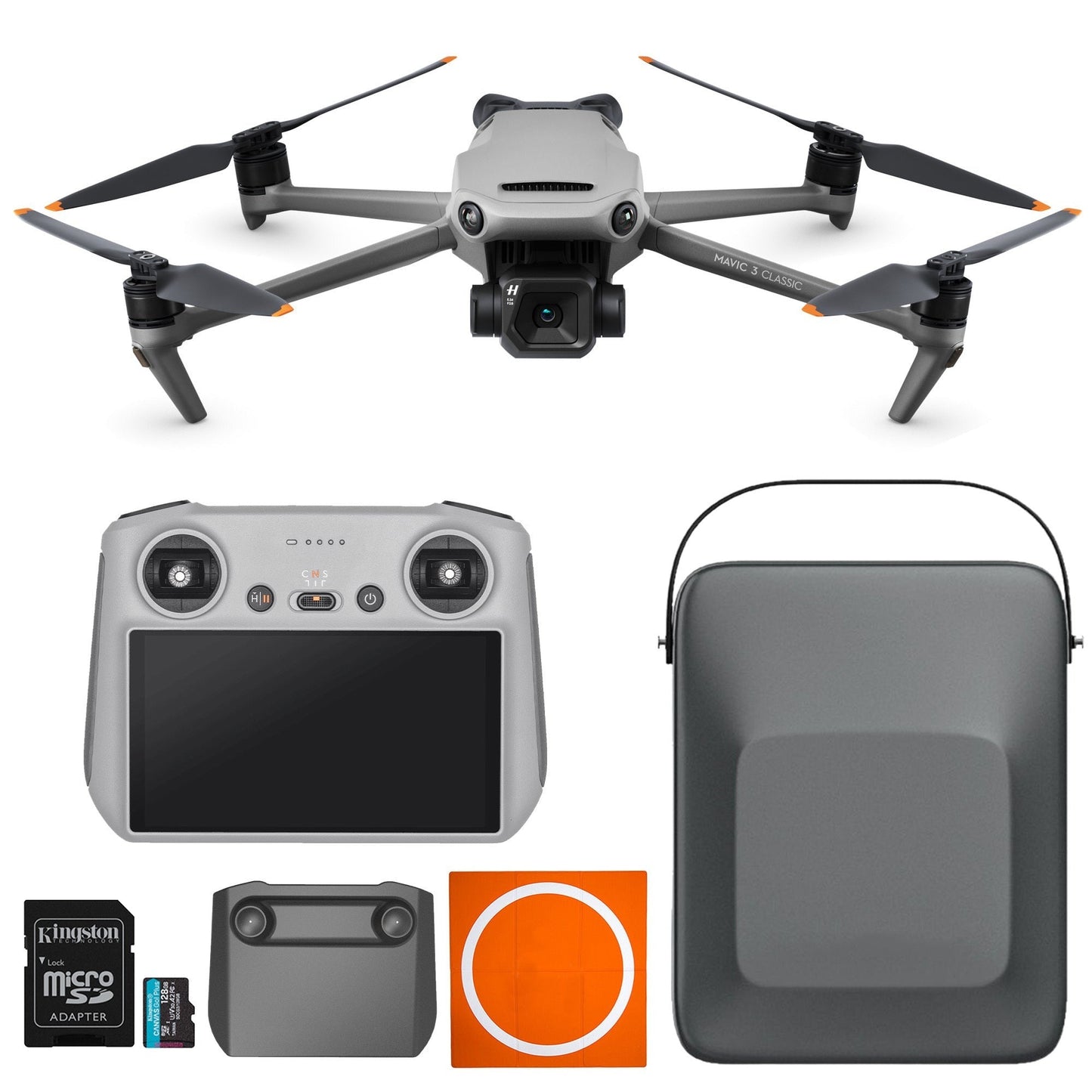 DJI Mavic 3 Classic Camera Drone with DJI RC Remote with 128GB Memory Card and Carry Case Bundle