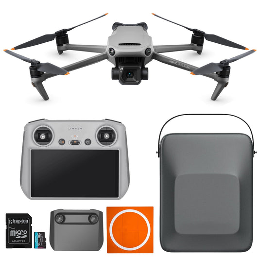 DJI Mavic 3 Classic Camera Drone with DJI RC Remote with 128GB Memory Card and Carry Case Bundle