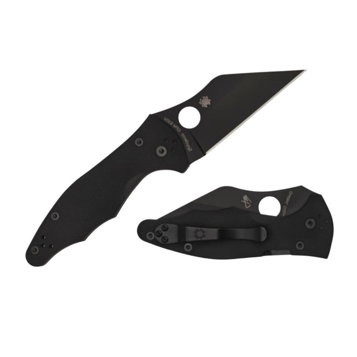 Spyderco Yojimbo 2 Hollow-Ground CPM S30V Stainless Steel Blade 7.69-Inch Folding Knife (Black)
