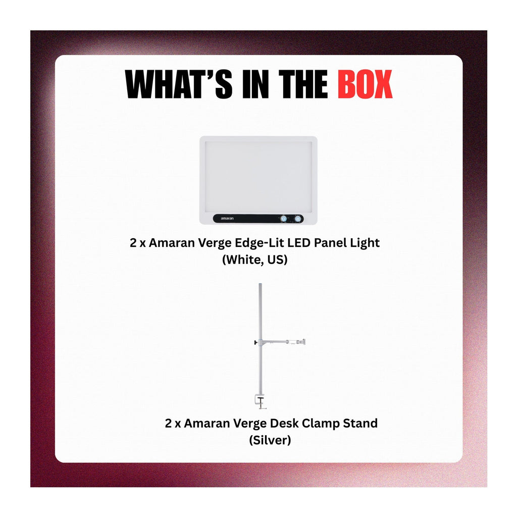 Amaran Verge Edge-Lit LED Panel Light (White, US) with Accessory Bundle