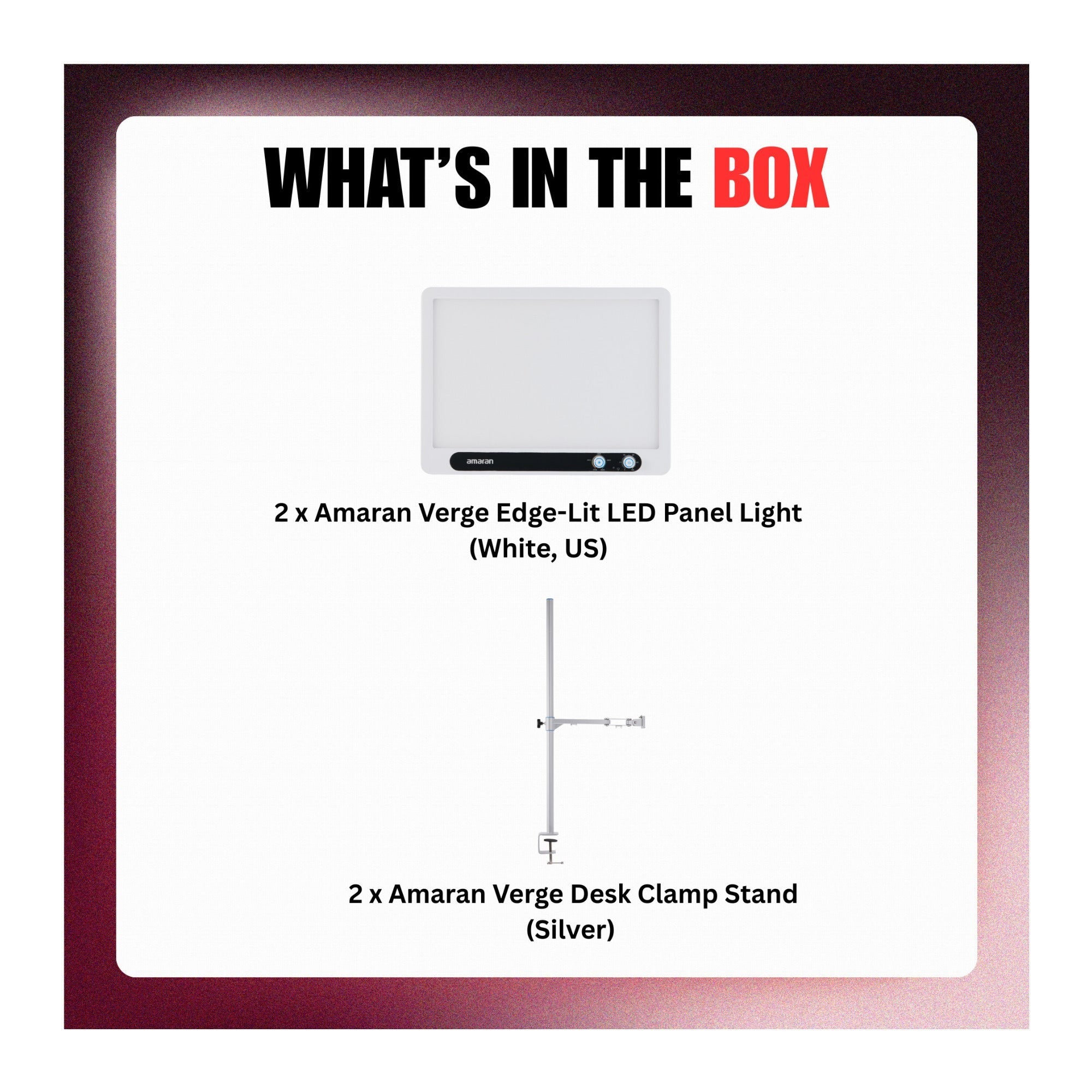 Amaran Verge Edge-Lit LED Panel Light (White, US) with Accessory Bundle
