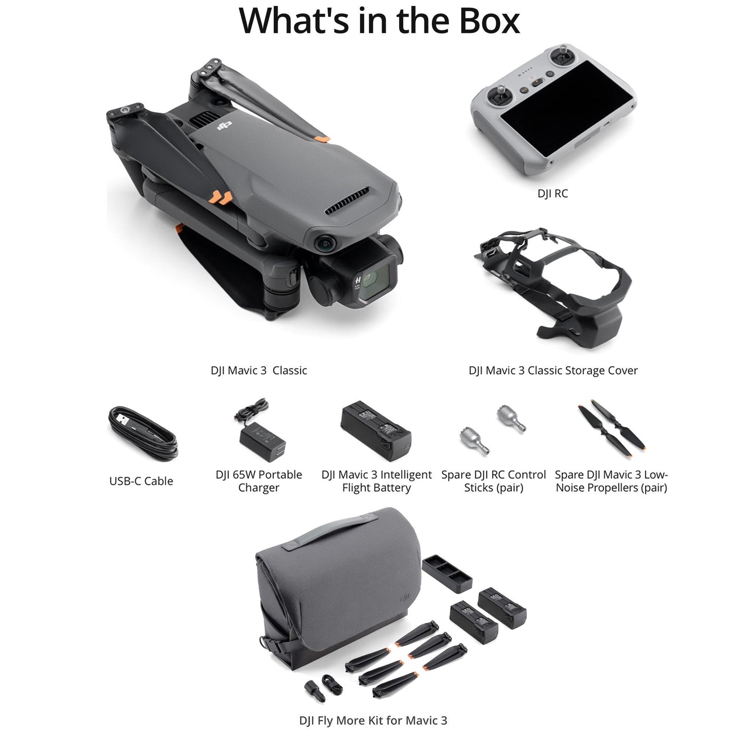 DJI Mavic 3 Classic Camera Drone with DJI RC Remote and DJI Fly More Kit for Mavic 3\
