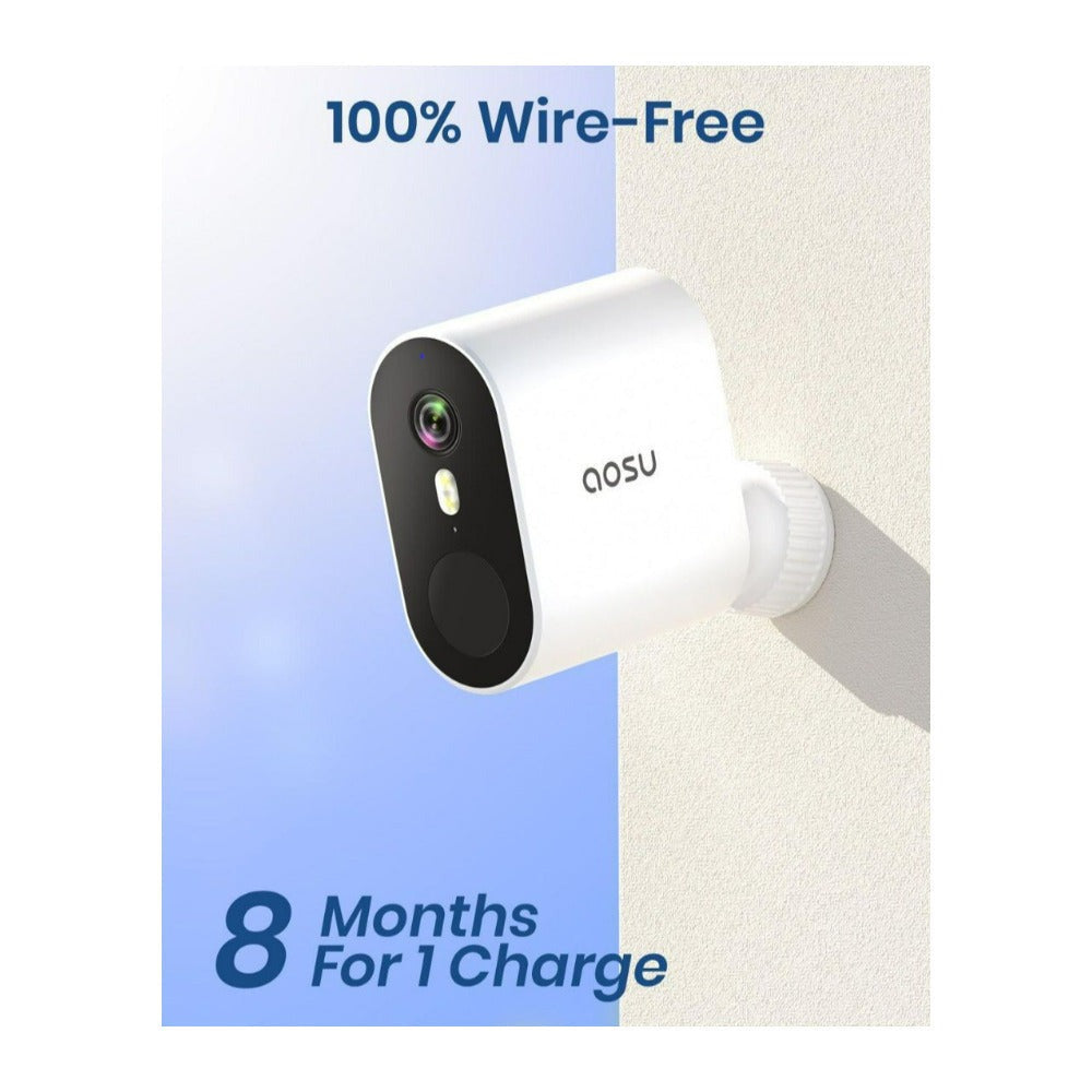 AOSU Security WirelessCam System Pro 2-Cam Kit and SolarCam D1 Classic 2K Camera