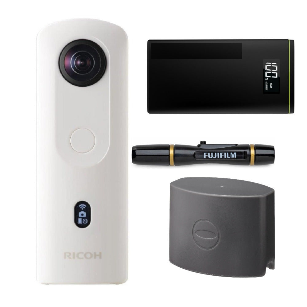 Ricoh Theta SC2 360-Degree 4K Spherical VR Camera (White) with Accessory Bundle