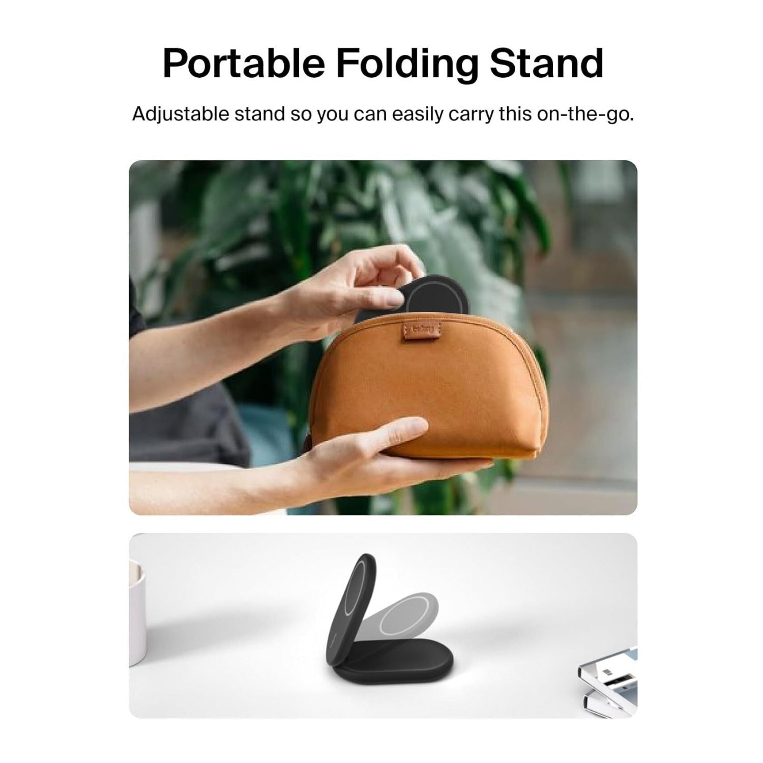 Belkin 2-in-1 Magnetic Foldable Wireless Charger 15W for IPhone (Black)