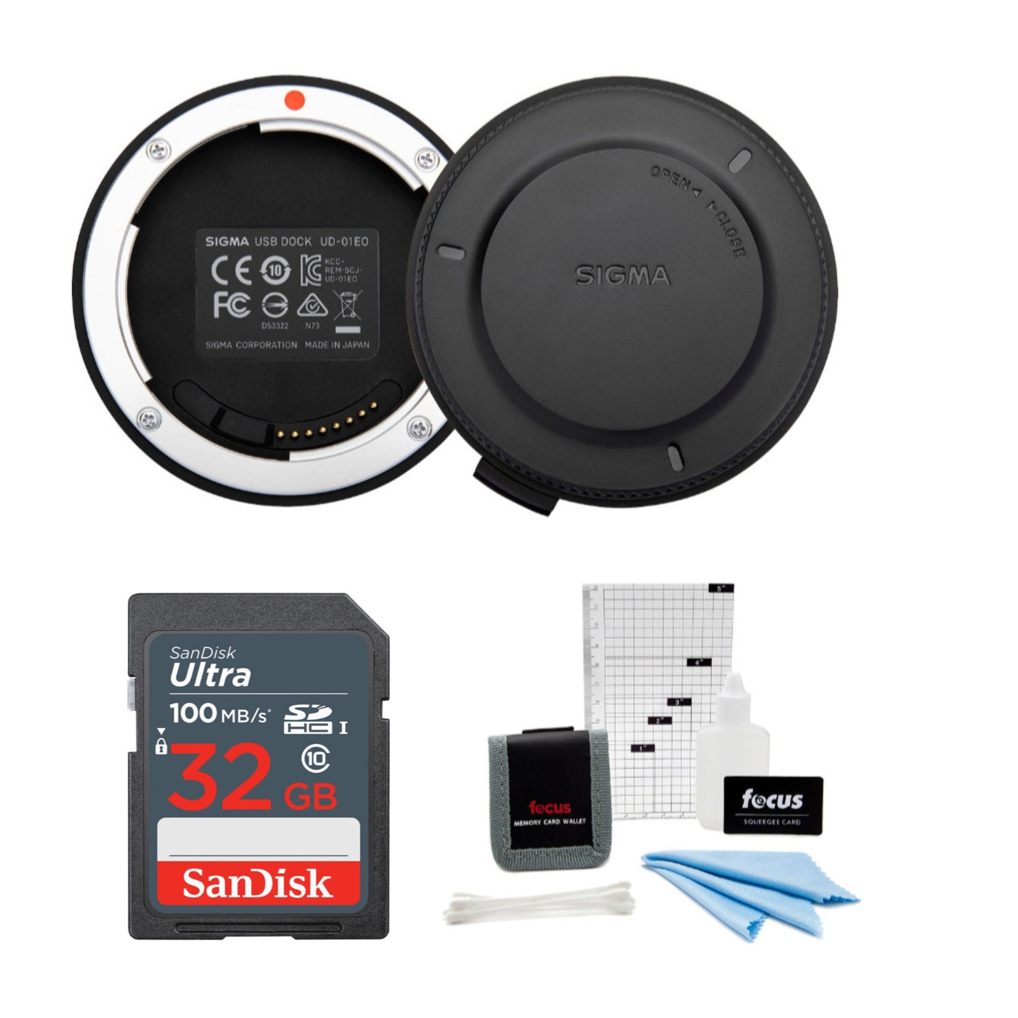 Sigma USB Dock for Nikon Lenses with 32GB Ultra SDHC UHS-I Memory Card Bundle