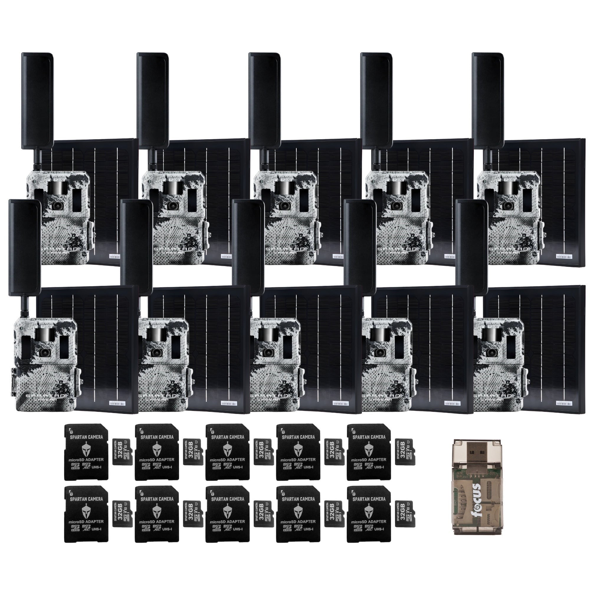 Spartan GoLive2 4G/LTE Trail Camera 10-Pck Bundle with Solar Panel & Accessories