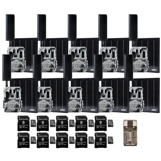 Spartan GoLive2 4G/LTE Trail Camera 10-Pck Bundle with Solar Panel & Accessories