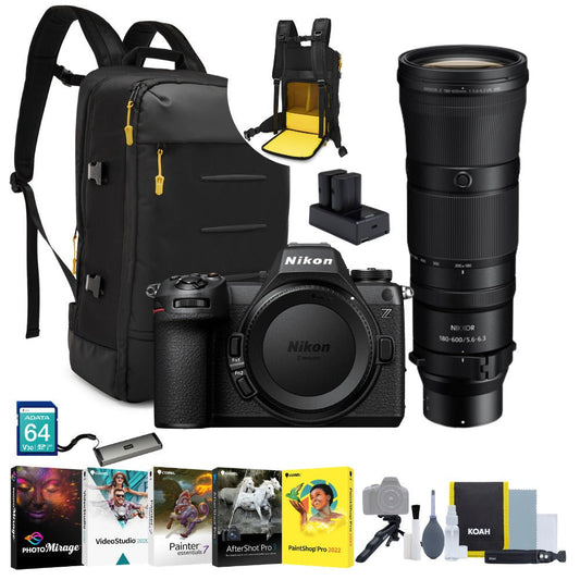 Nikon Z8 Mirrorless Camera with 180-600mm f/5.6-6.3 Lens Kit and Accs Bundle