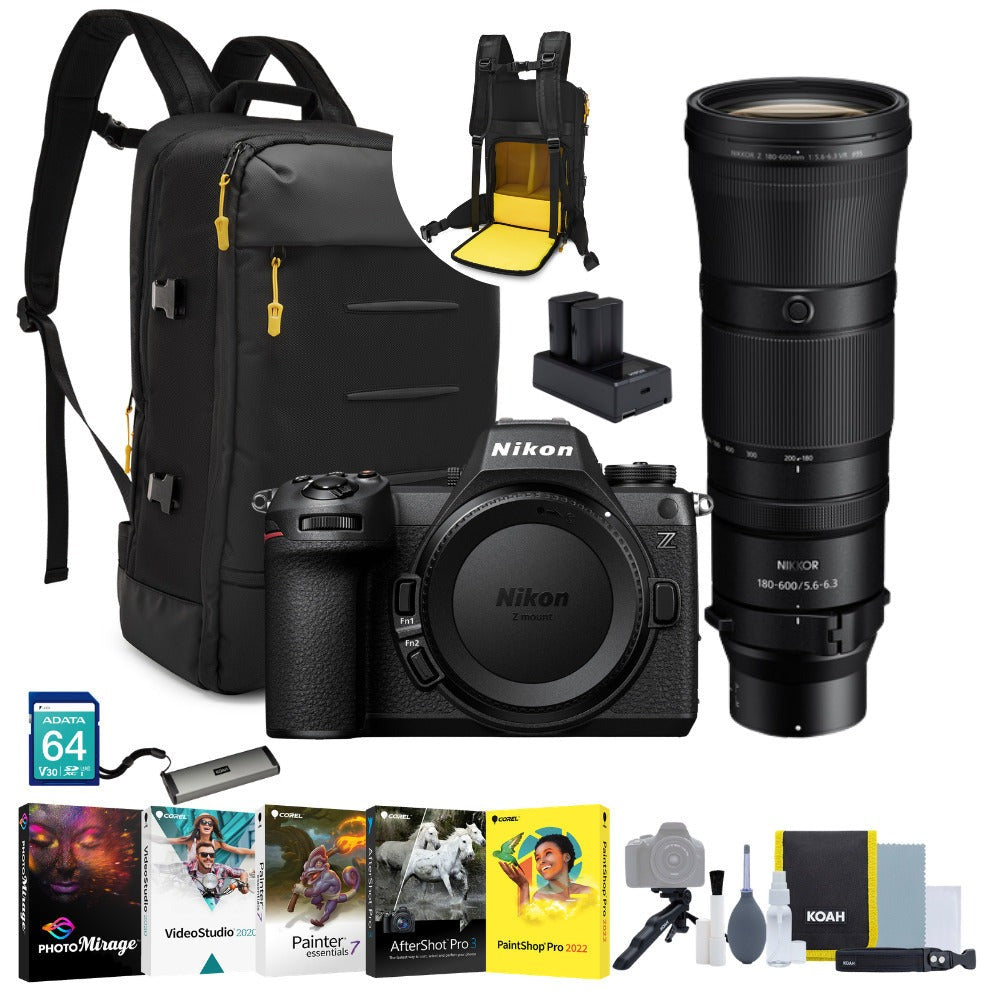 Nikon Z8 Mirrorless Camera with 180-600mm f/5.6-6.3 Lens Kit and Accs Bundle