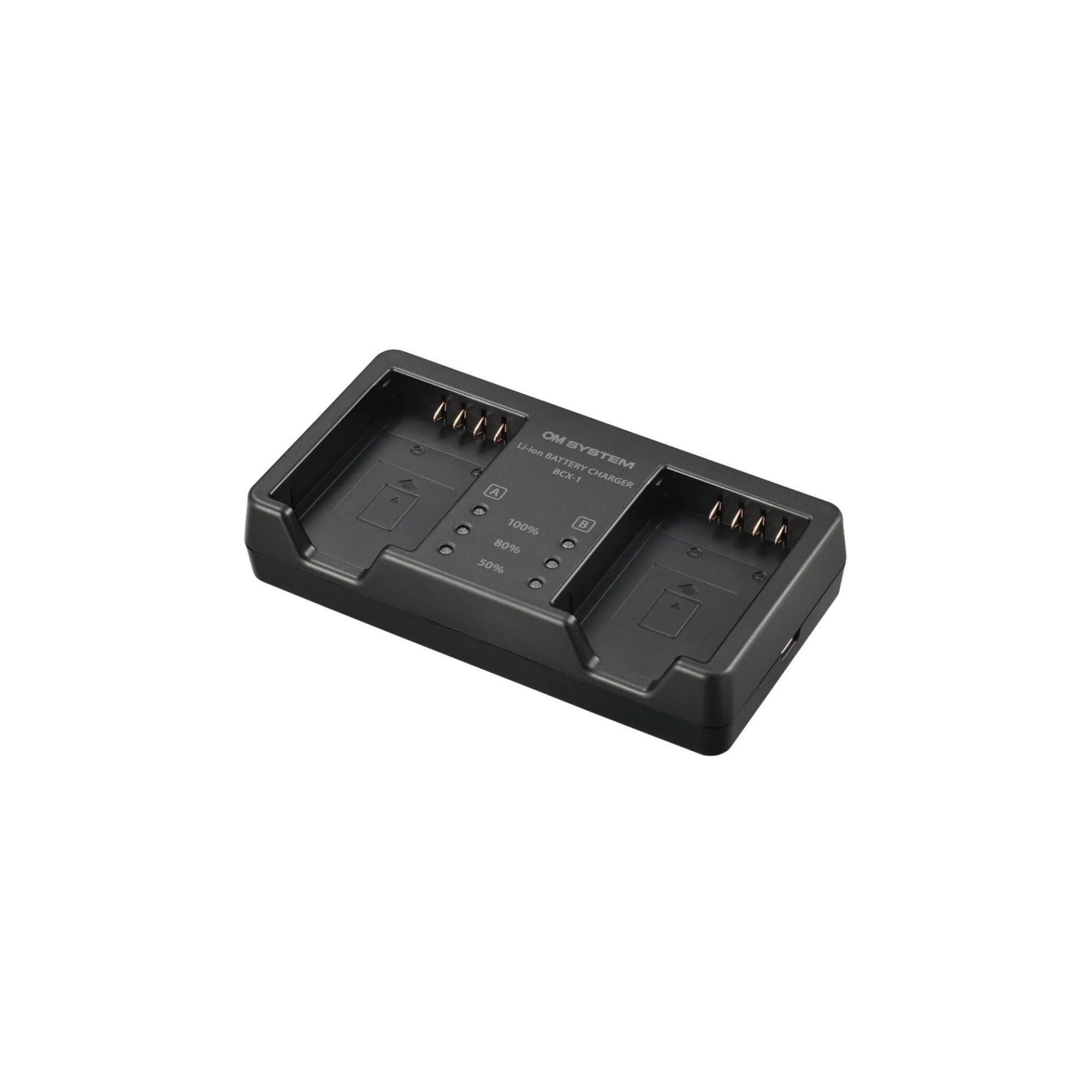 OM SYSTEM BCX-1 Dual Camera Battery Charger for BLX-1 with USB-C Port