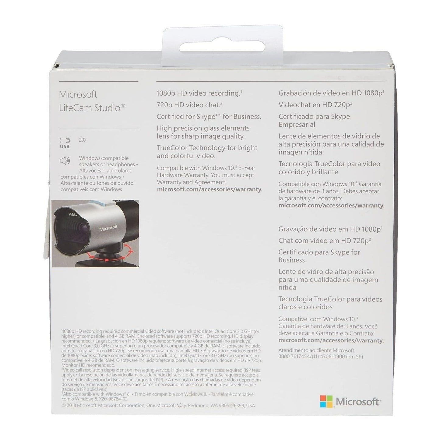 Microsoft PL2 LifeCam Studio 3-Inch 5MP 1080 HD Widescreen Sensor USB Camera with Micro SD Memory