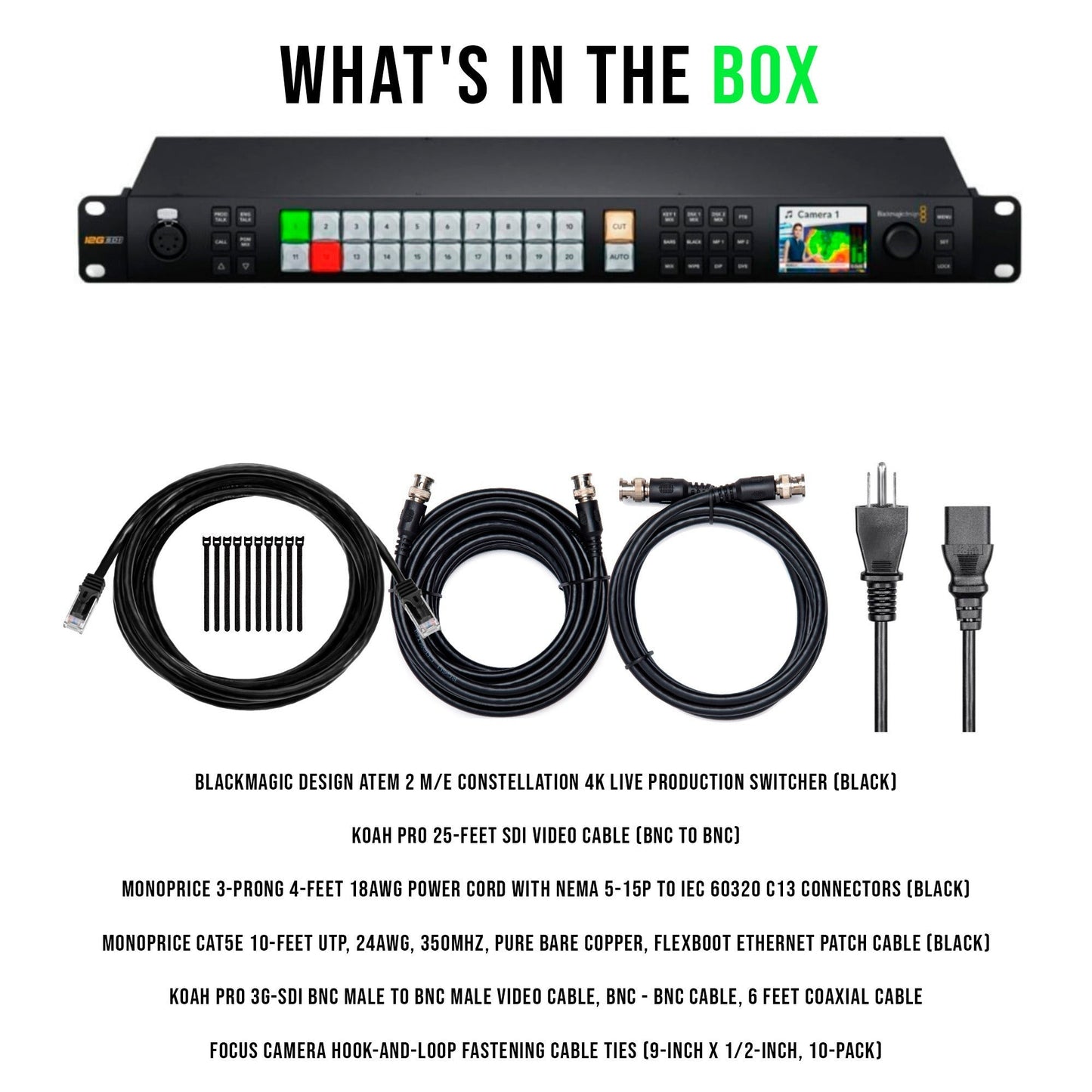 Blackmagic Design ATEM 2 M and E Constellation 4K Live Production Switcher Bundle