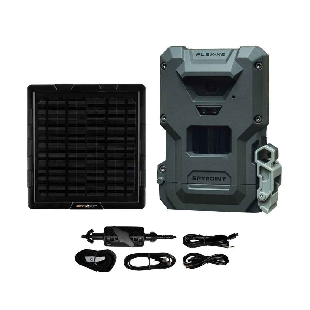 Spypoint FLEX-M2 32MP Trail Camera (6-Pack) with Solar Panel, Memory Card and Card Reader Bundle