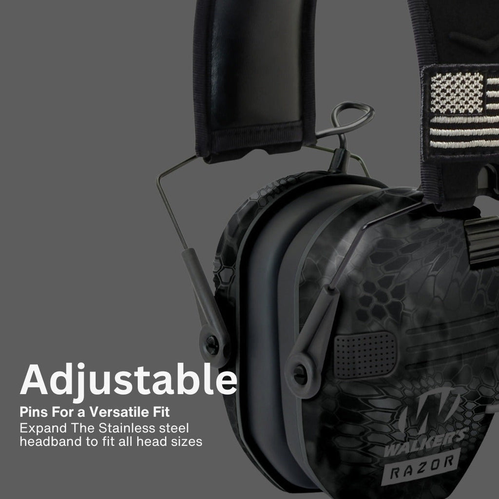Walkers Razor Patriot Electronic Ear Muffs (Kryptek Camo) Bundle