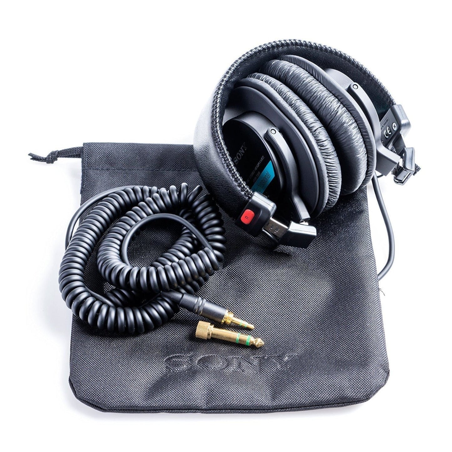 Sony MDR7506 Folding Professional Closed Ear Headphones with Knox Gear Nylon Braided 3.5mm Cable