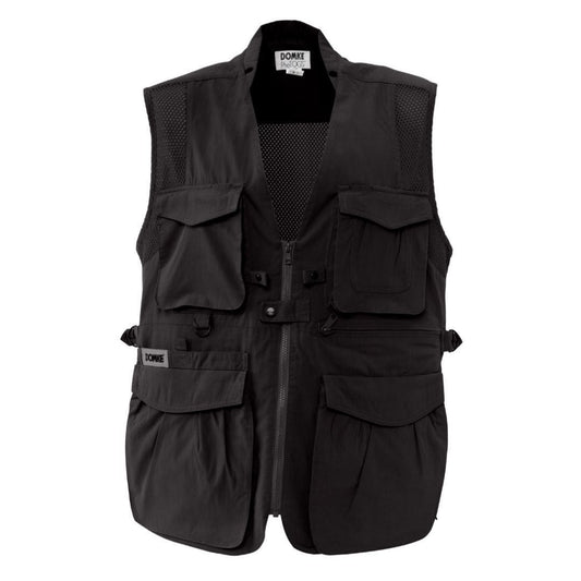 DOMKE PhoTOGS Vest with 100 Percent Cotton, 12 Pockets and Padded Collar (Black, Large Size)