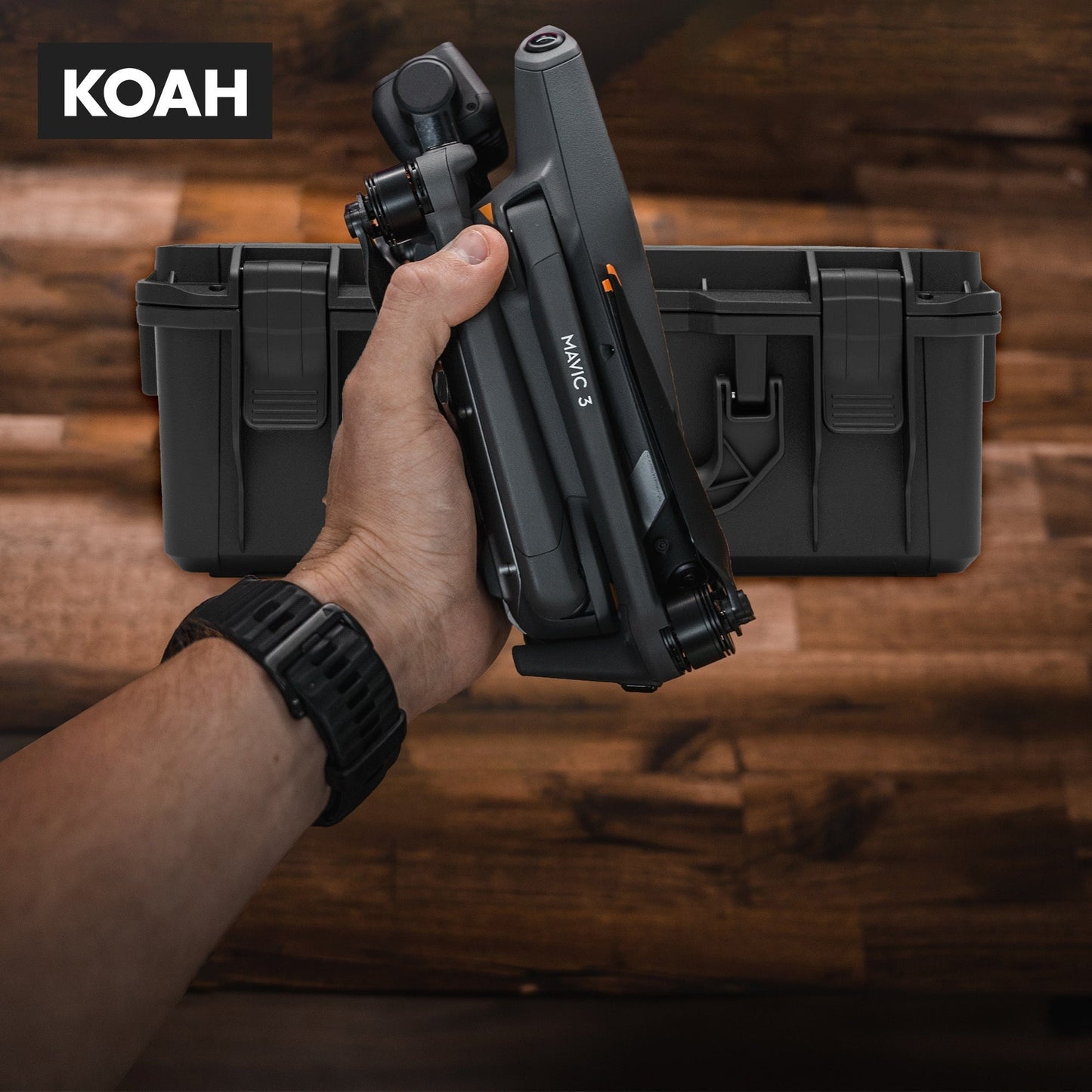 Koah Pro Waterproof Hard Carrying Case with Custom Insert for DJI Mavic 3/3 Pro/3 Classic