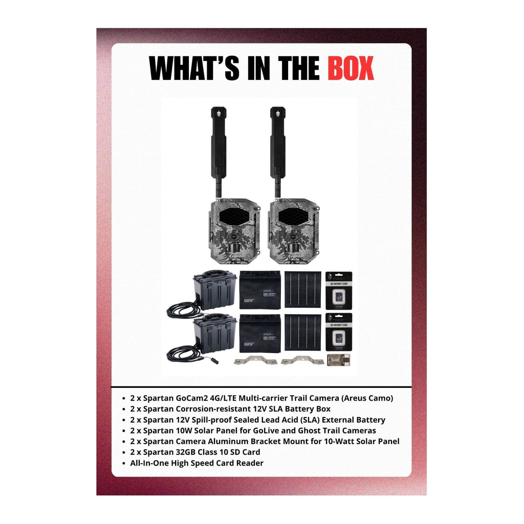 Spartan GoCam2 Multi-carrier Trail Camera (Areus Camo) with Accessories Bundle