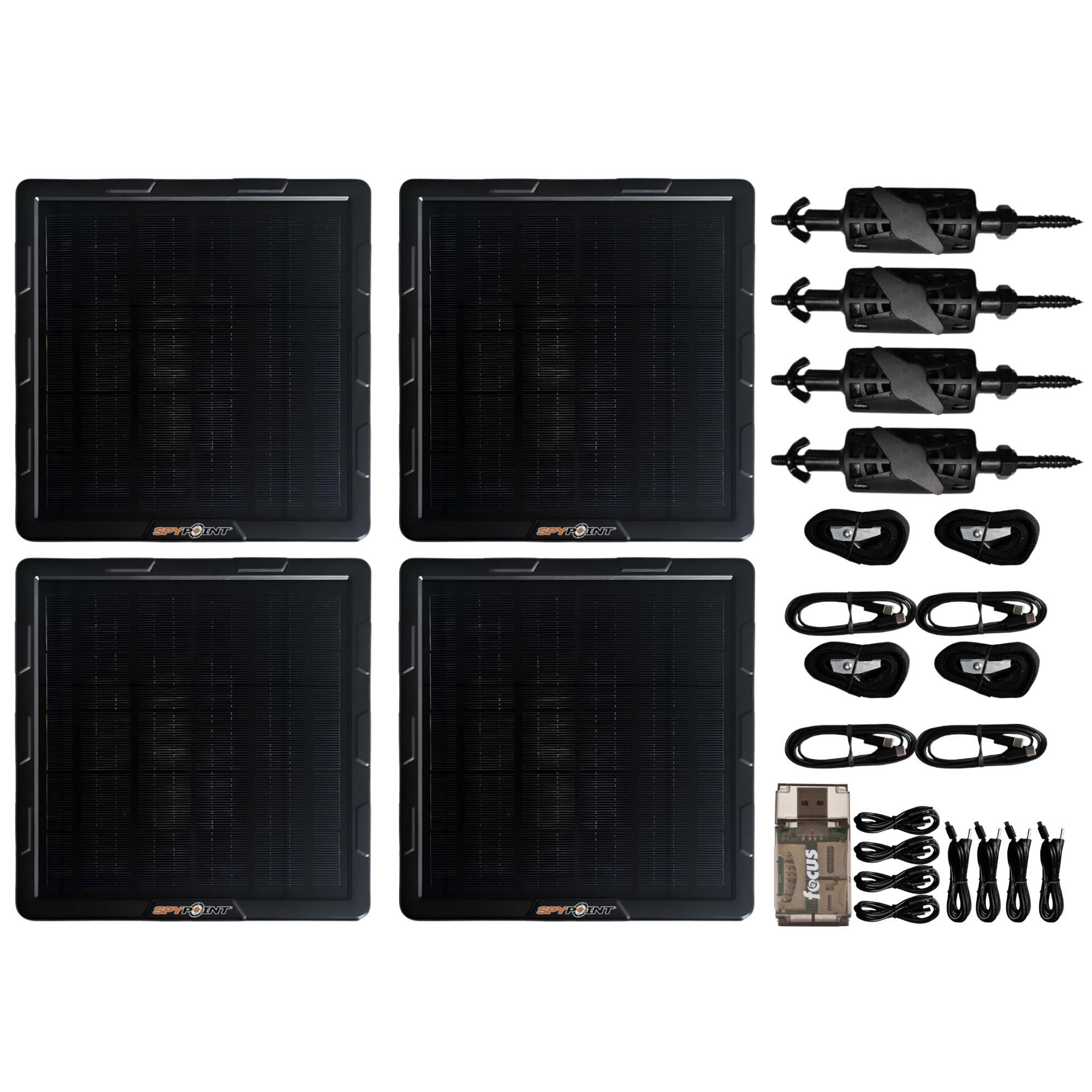 Spypoint SPLB-10 Compact Solar Panel with Heavy-Duty Mounting Arm and Card Reader Bundle