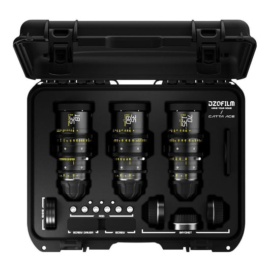 DZOFilm Catta Ace FF 18-35mm, 35-80mm, and 70-135mm T2.9 Cine 3-Lens Bundle (PL and EF, Black)