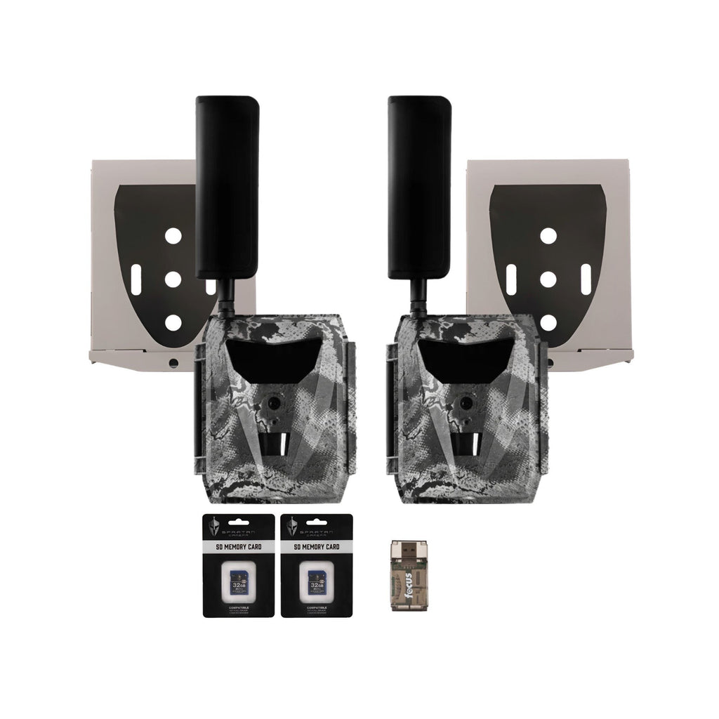 Spartan GoLive 4G/LTE 1080p Trail Camera (Verizon, 2 Pack) Bundle w/ Accessories