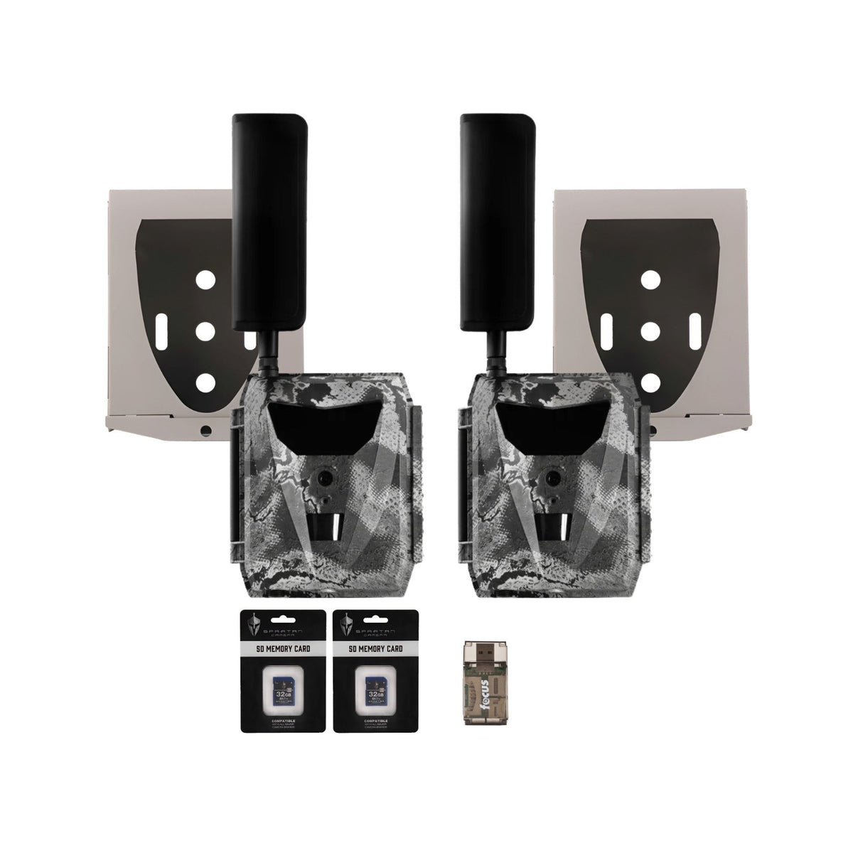 Spartan GoLive 4G/LTE 1080p Trail Camera (Verizon, 2 Pack) Bundle w/ Accessories