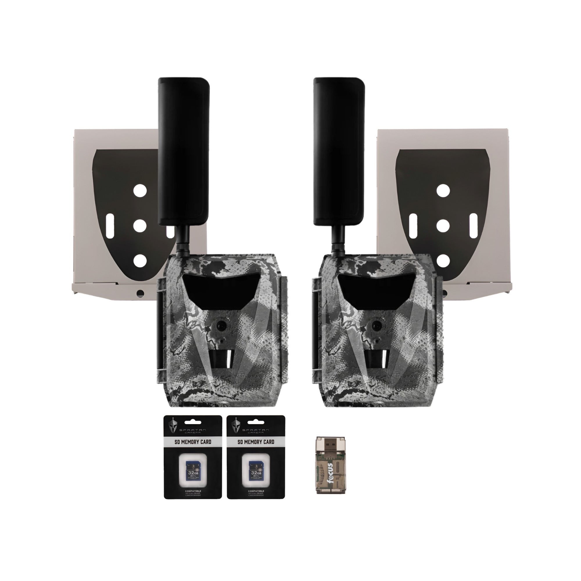 Spartan GoLive 4G/LTE 1080p Trail Camera (Verizon, 2 Pack) Bundle w/ Accessories