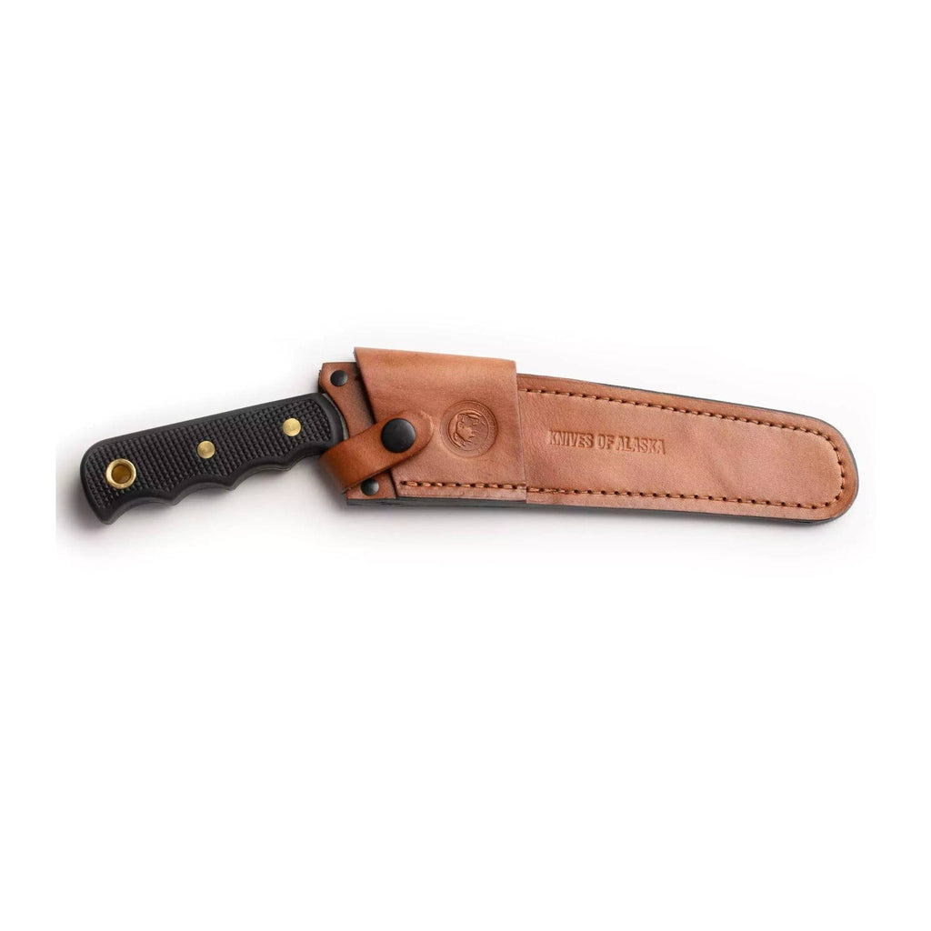 Knives of Alaska 13-Inch Wood Saw with Leather Sheath (Black)