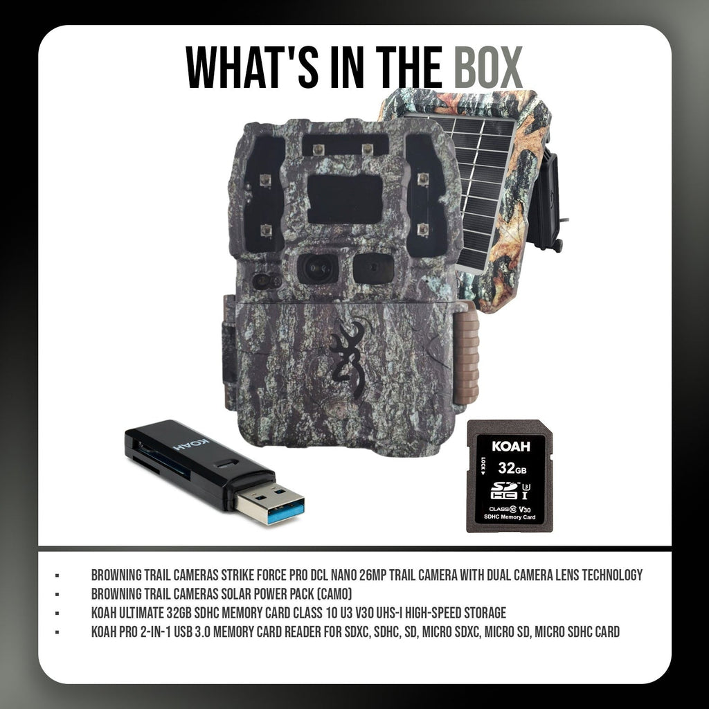 Browning Trail Camera Strike Force Pro DCL NANO with Accessories Bundle