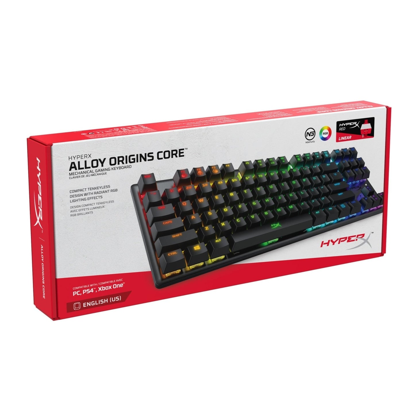 HyperX Alloy Origins Core TKL Mechanical Gaming Keyboard with HyperX Red Switches (Certified Refurbished)