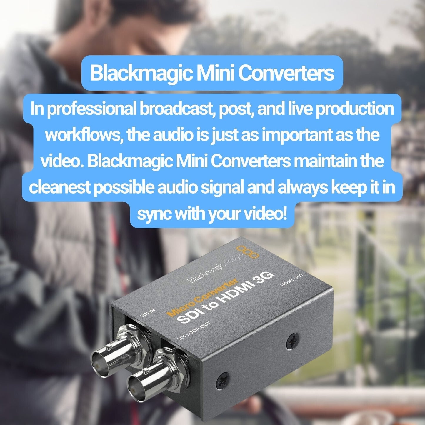Blackmagic Design Micro Converter SDI to HDMI 3G with USB-C 40 GBPS 2.5-Feet Cable Bundle