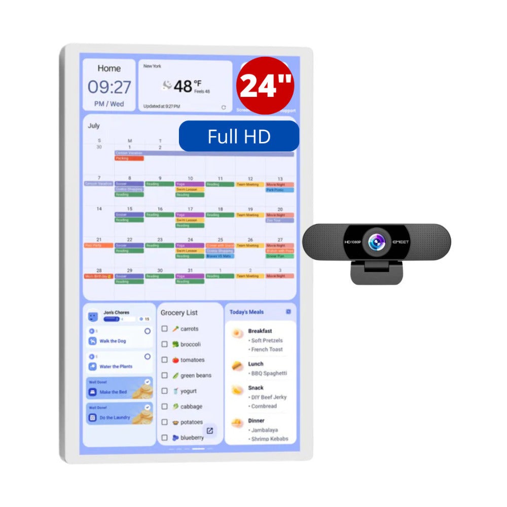 Cozyla Calendar Plus Gen 2 24-Inch LCD FamilyCalendar (White) Bundle