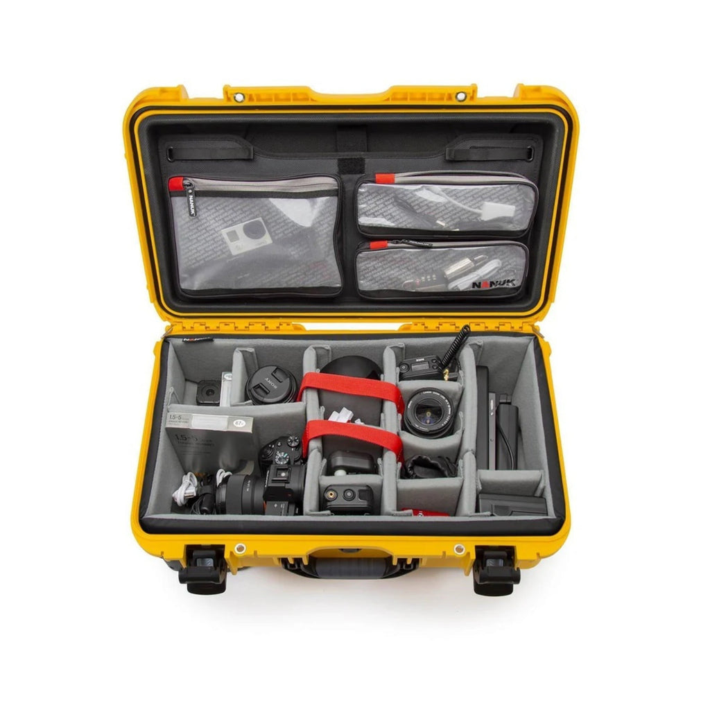 Nanuk 935 Pro Waterproof Hard Case with Lid Organizer and Wheels (Yellow)
