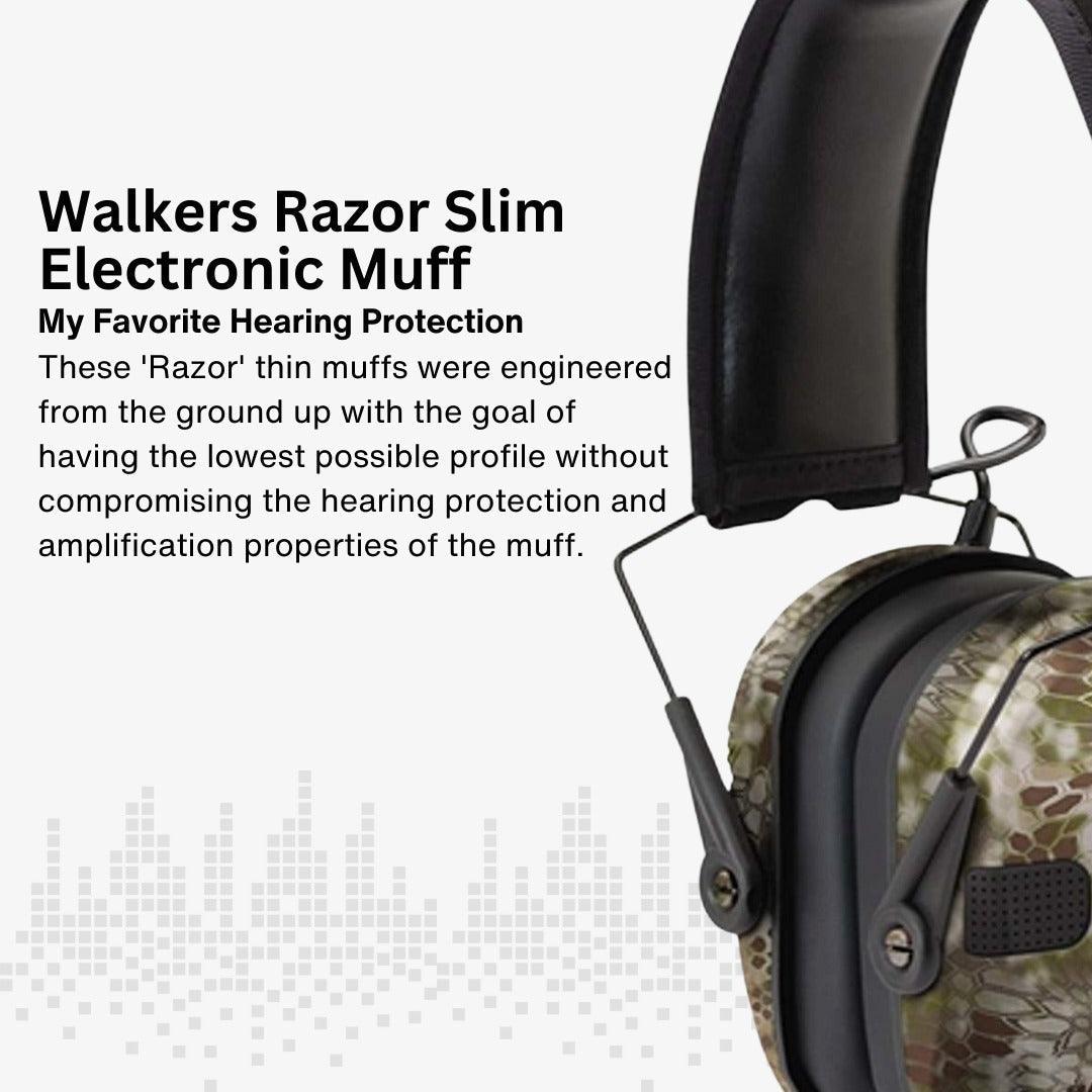 Walkers Razor Slim Electronic Ear Muffs (Kryptek Camo) Bundle