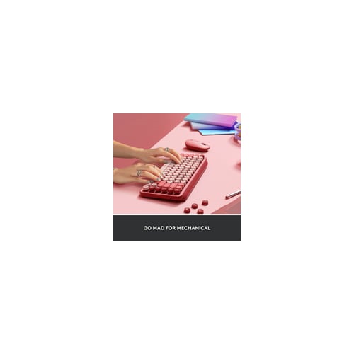 Logitech POP Keys Wireless Mechanical Keyboard with Emoji Keys Heartbreaker Rose