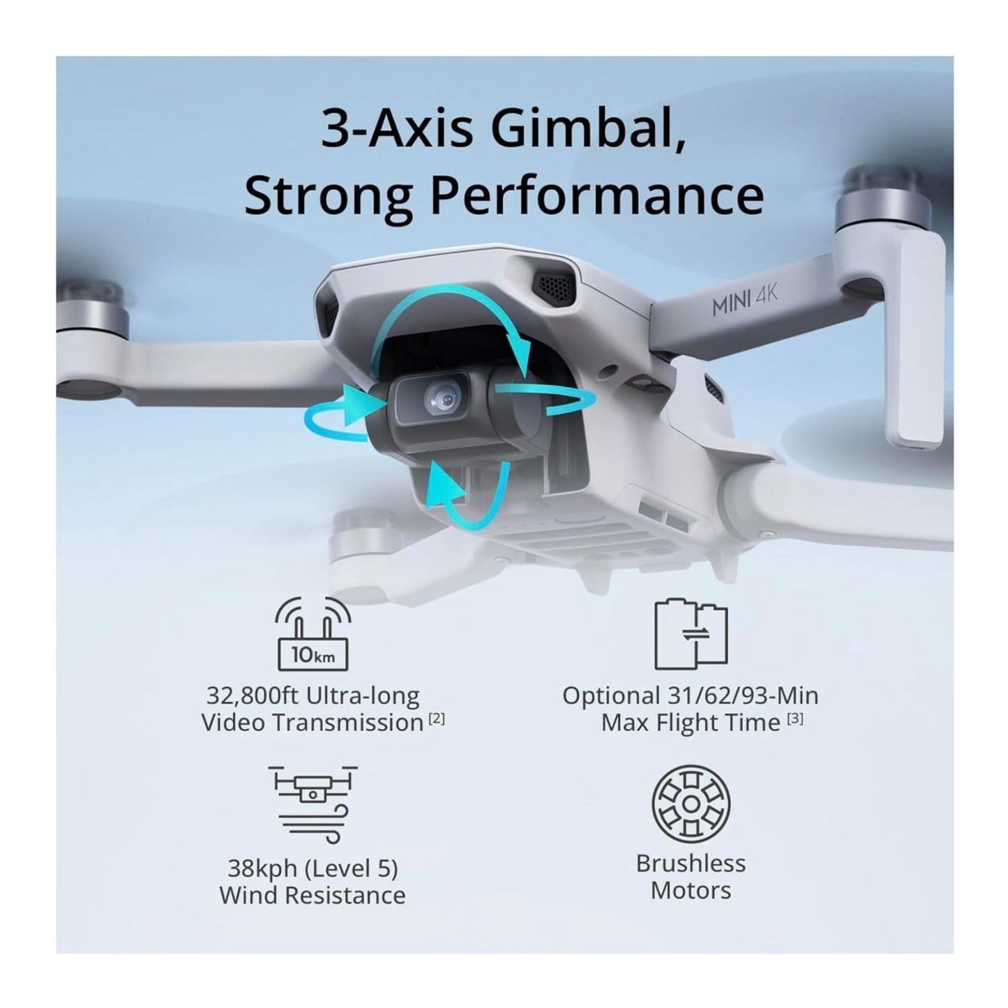DJI Mini 4K Fly More Camera Drone Combo Bundle with 64GB MicroSDXC