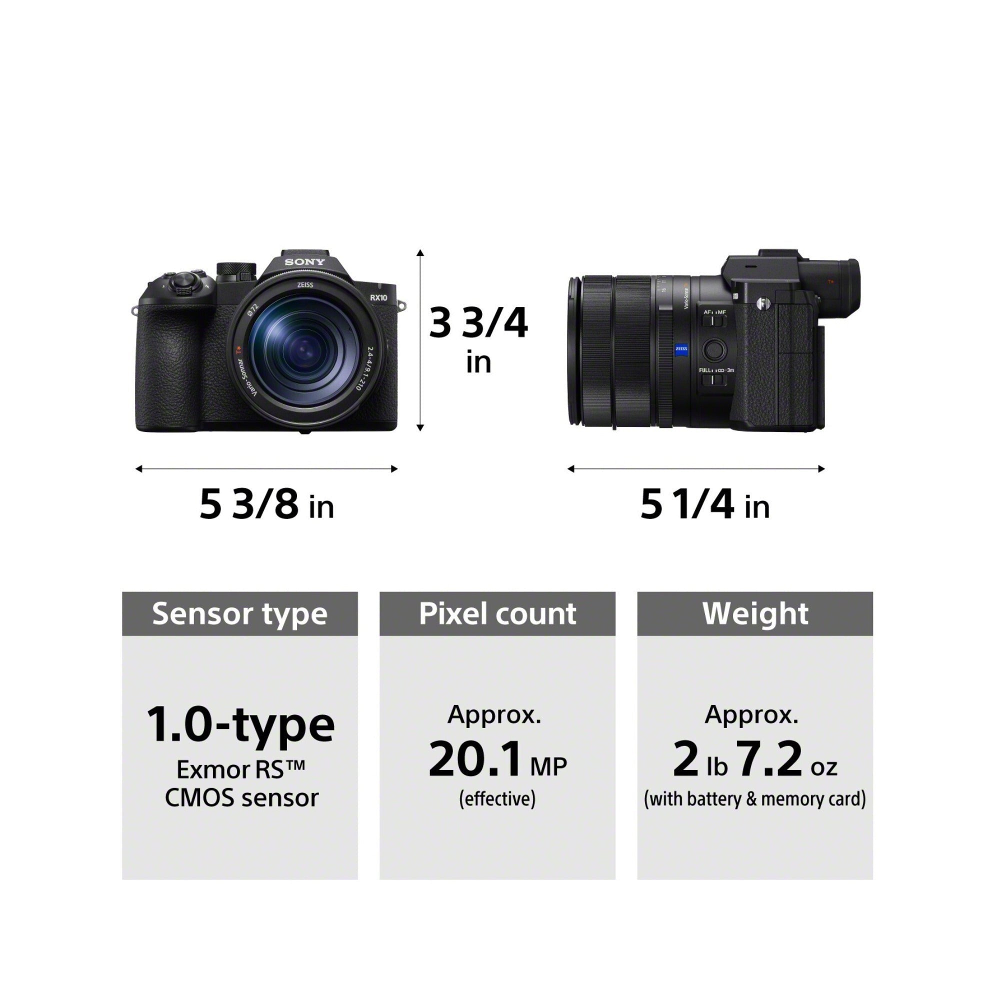 Sony RX10 V 20.1MP Premium 25x High-Zoom Camera with 24-600mm F2.4-4 Super-Telephoto Lens