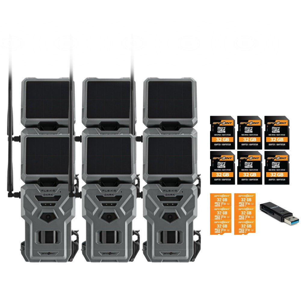 Spypoint FLEX-S DARK Cellular Night Vision Trail Camera (6 Pack) Bundle