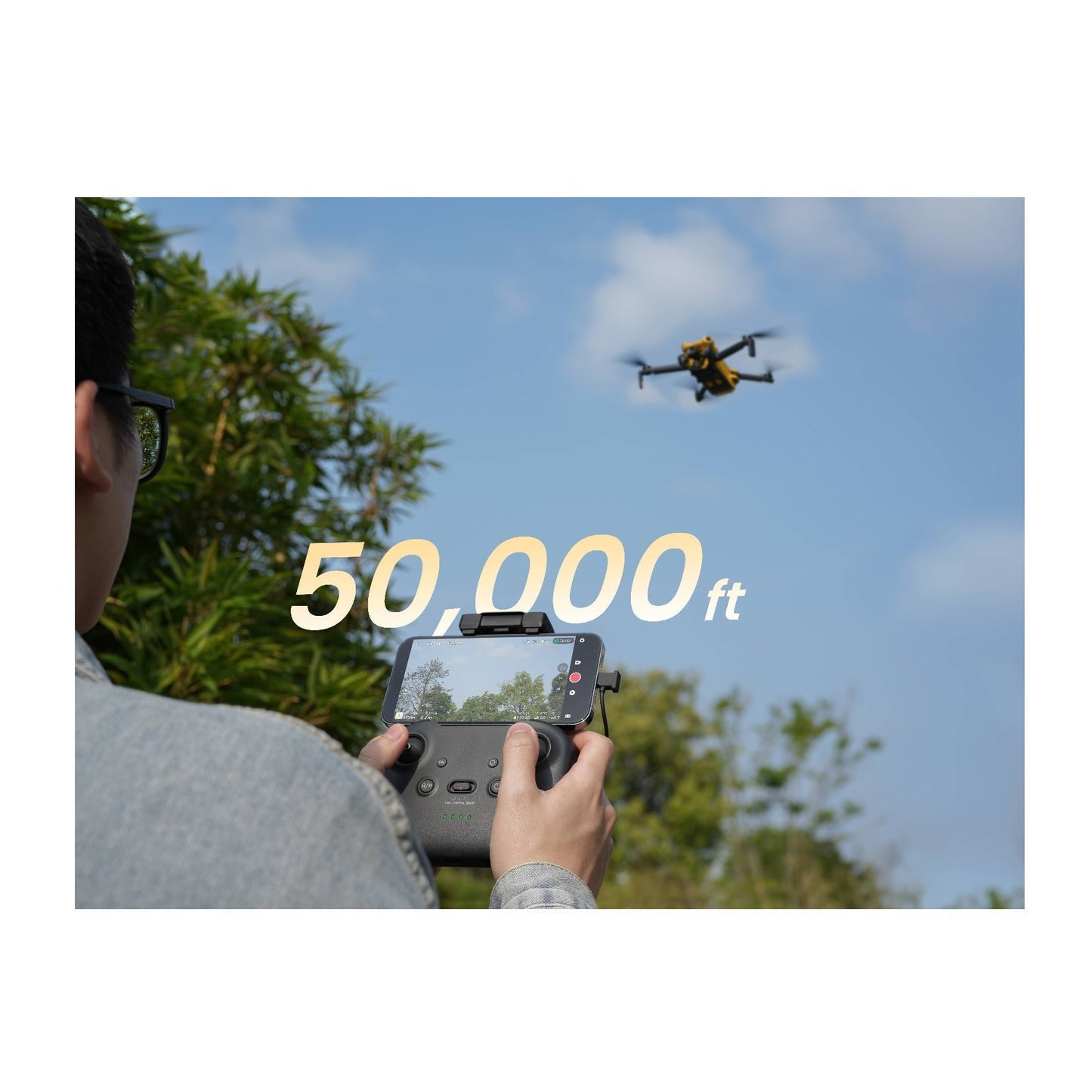 SKYROVER X1 48MP 4K Fly More Combo Drone with 32-Min Flight Time (Yellow)