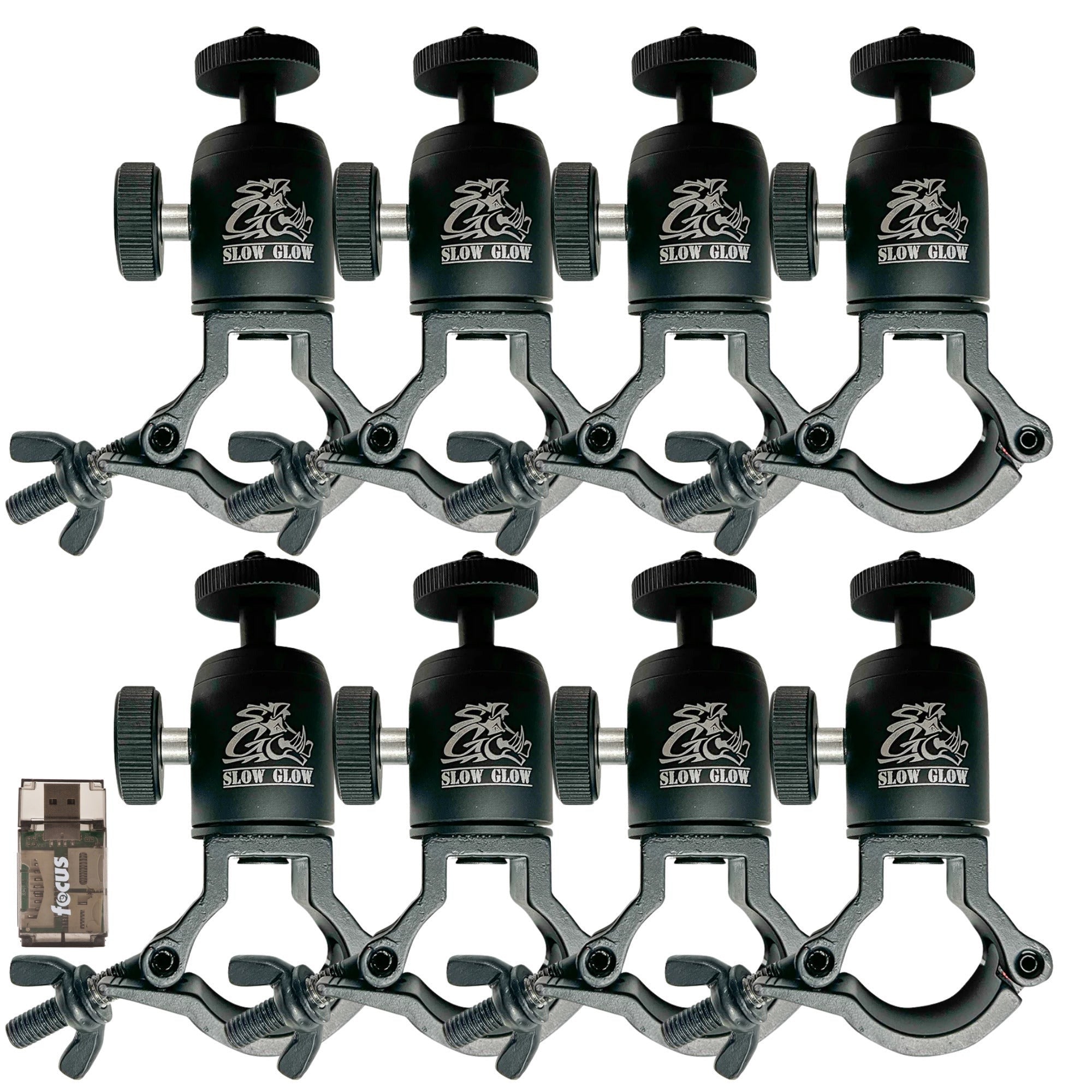 Slow Glow Maverick T-Post Trail Camera Mount with Adjustable Ball Head & Card Reader Bundle