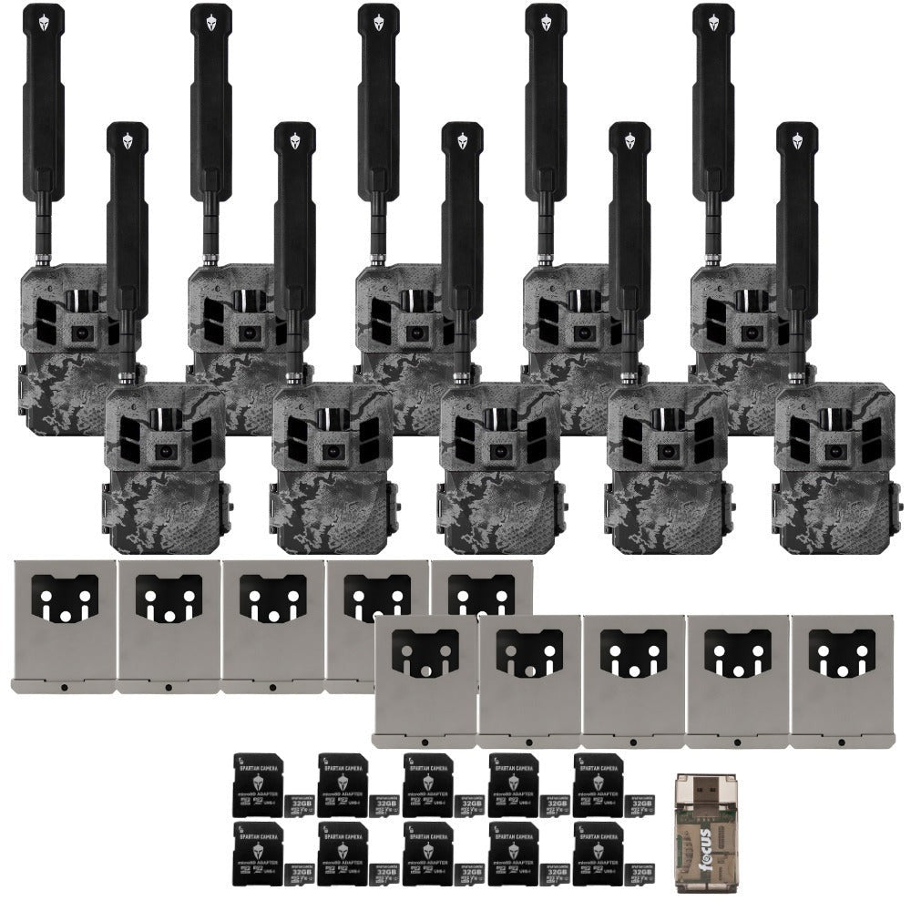 Spartan GoLive3 4G/LTE Multi-Carrier Trail Camera (Areus Camo) 10-Pack Bundle