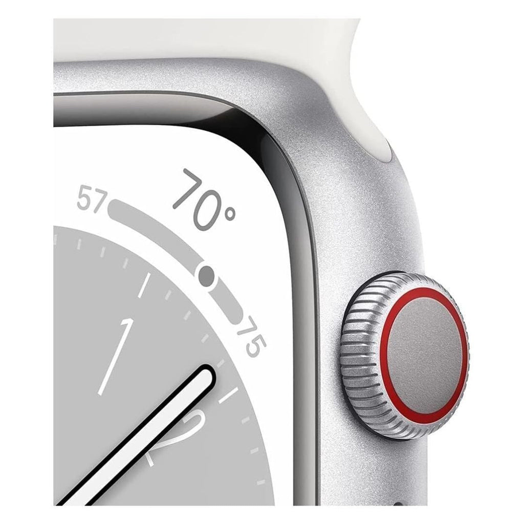 Apple Watch Series 8, 41mm GPS (Silver Aluminum Case, White Sport Band S/M) (Certified Refurbished)
