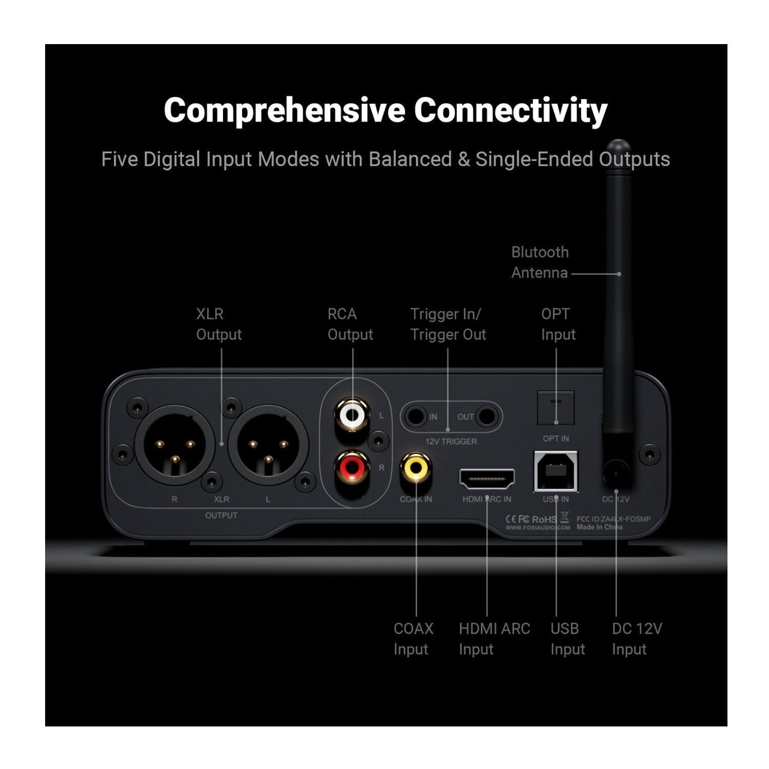 Fosi Audio ZD3 Fully Balanced Digital Desktop DAC Preamplifier
