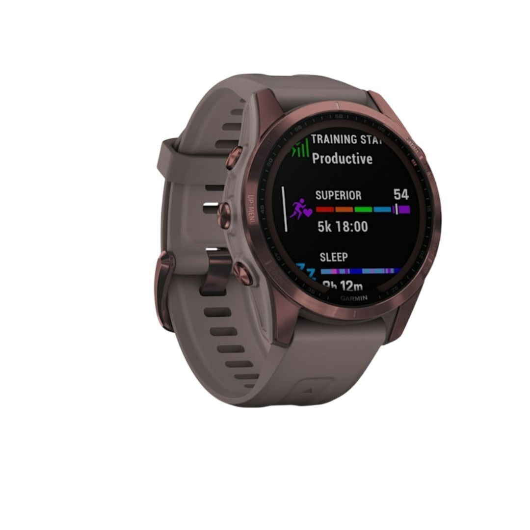 Garmin fenix 7S Sapphire Solar, Dark Bronze Ti w/Shale Gray Band